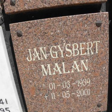 MALAN Jan Gysbert 1939-2001