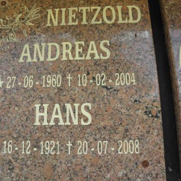 NIETZOLD Hans 1921-2008 :: NIETZOLD Andreas 1960-2004