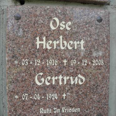 OSE Herbert 1916-2008 &amp; Gertrud 1924-