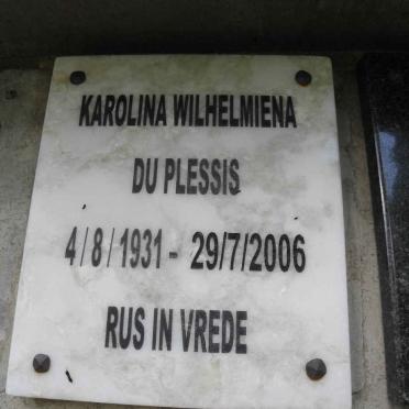 PLESSIS Karolina Wilhelmina, du 1931-2006