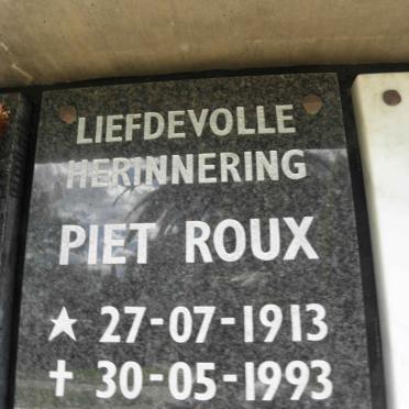 ROUX Piet 1913-1993