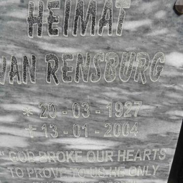 RENSBURG Heimat, van 1927-2004