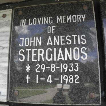STERGIANOS John Anestis 1933-1982