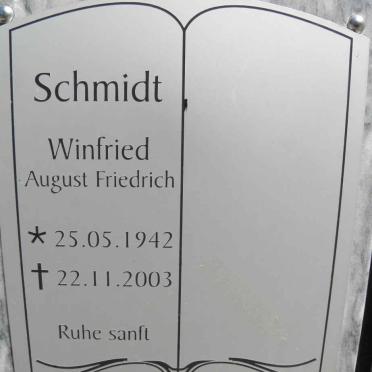 SCHMIDT Winfried August Friedrich 1942-2003