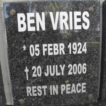 VRIES Ben 1924-2006