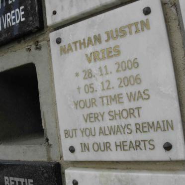 VRIES Nathan Justin 2006-2006