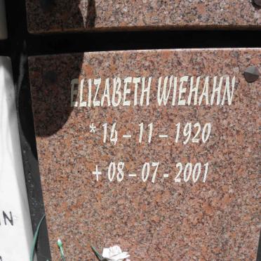 WIEHAHN Elizabeth 1920-2001