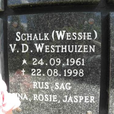 WESTHUIZEN Schalk, v.d. 1961-1998
