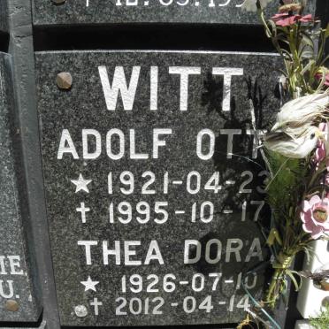 WITT Adolf Otto 1921-1995 &amp; Thea Dora 1926-2012