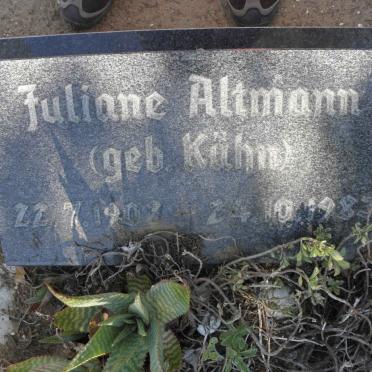 ALTMANN Juliane nee KÜHN 1902-1983