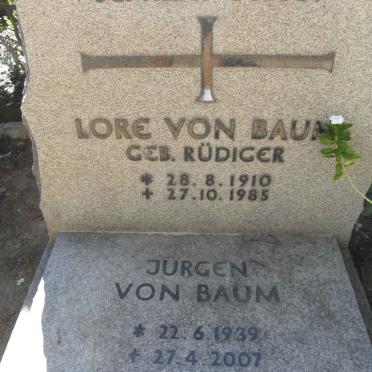 BAUM Lore, von nee RÜDIGER 1910-1985 :: BAUM Jurgen, von 1939-2007