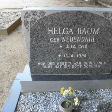 BAUM Helga nee NEBENDAHL 1918-1994