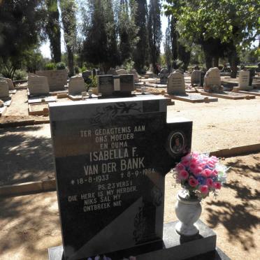 BANK Isabella F., van der 1933-1984