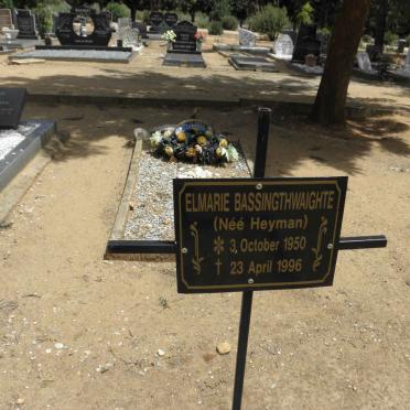 BASSINGTHWAIGHTE Elmarie nee HEYMAN 1950-1996