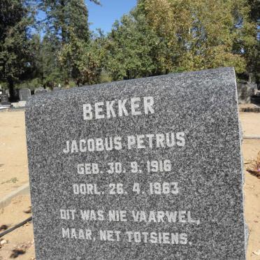 BEKKER Jacobus Petrus 1916-1963