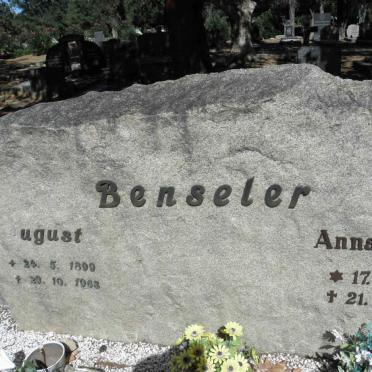 BENSELER August 1899-1963 &amp; Anna-Luis 1912-1996