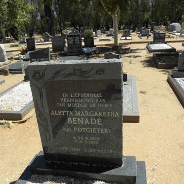 BENADE Aletta Margaretha nee POTGIETER 1907-1986