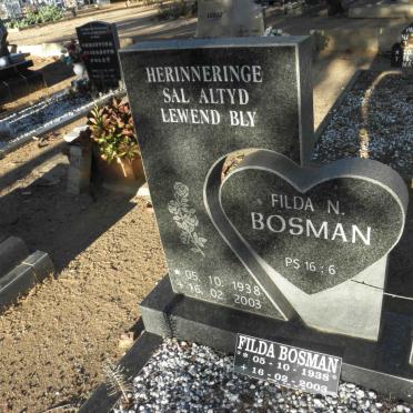 BOSMAN Filda N. 1938-2003