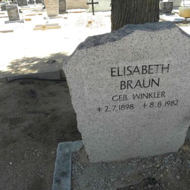 BRAUN Elisabeth nee WINKLER 1898-1982