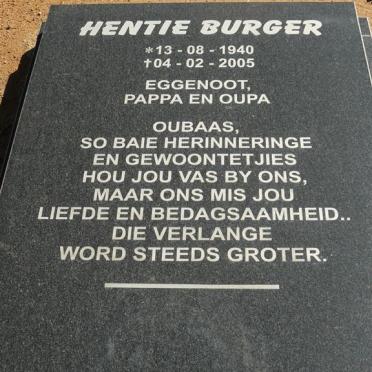 BURGER Hentie 1940-2005