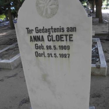 CLOETE Anna 1909-1927