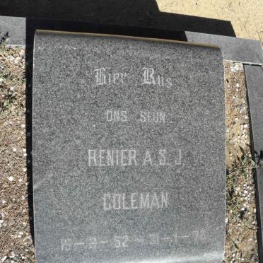 COLEMAN Renier A.S.J. 1952-1972