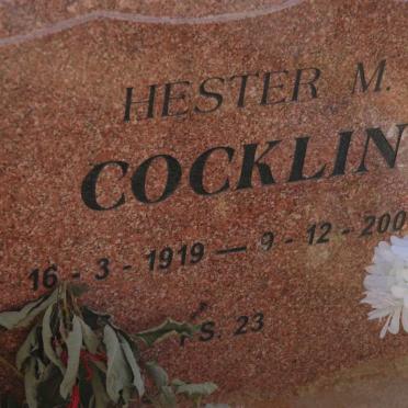 COCKLIN Hester M. 1919-2004