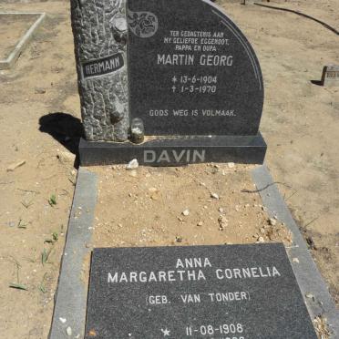 DAVIN Martin Georg 1904-1970 &amp; Anna Margaretha Cornelia VAN TONDER 1908-1992