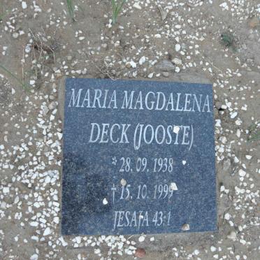 DECK Maria Magdalena nee JOOSTE 1938-1999