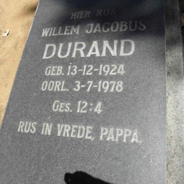 DURAND Willem Jacobus 1924-1978