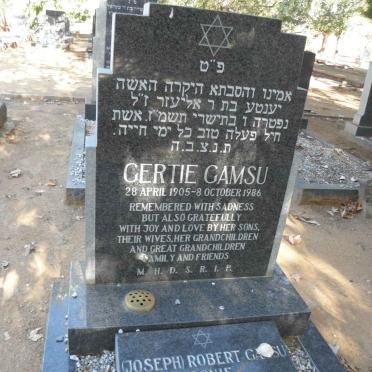 GAMSU Gertie 1905-1986 :: GAMSU (Joseph) Robert 1945-1997