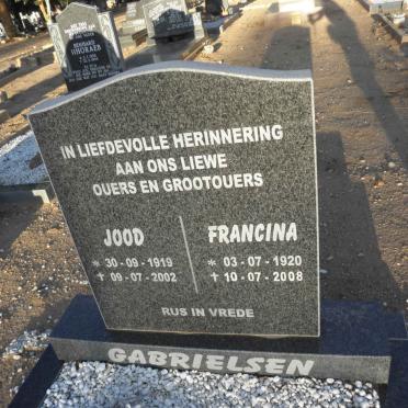 GABRIELSEN Jood 1919-2002 &amp; Francina 1920-2008