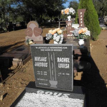 GOUS Niklaas Jakobus 1933-2000 &amp; Rachel Louisa 1936-