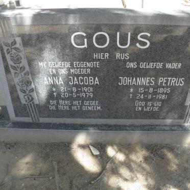 GOUS Johannes Petrus 1895-1981 &amp; Anna Jacoba 1901-1979