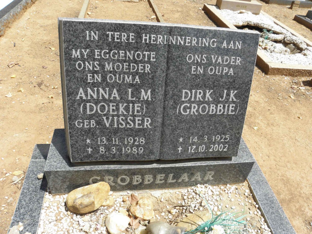 GROBBELAAR Dirk J.K. 1925-2002 &amp; Anna L.M. VISSER 1928-1989