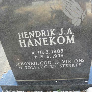 HANEKOM Hendrik J.A. 1885-1958