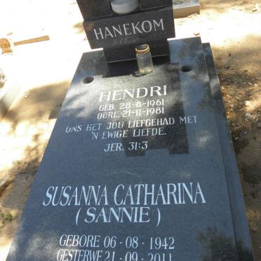 HANEKOM Hendri 1961-1981 :: HANEKOM Susanna Catharina 1942-2011