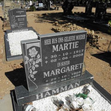 HAMMAN Martie 1917-2008 :: HAMMAN Margaret 1958-1999