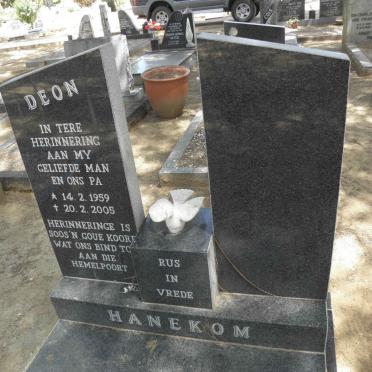 HANEKOM Deon 1959-2005