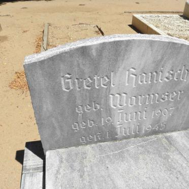 HANISCH Gretel nee WORMSER 1907-1945