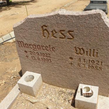 HESS Willi 1921-1988 &amp; Margarete 1922-1993