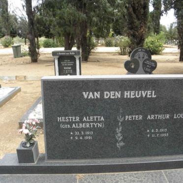 HEUVEL Peter Arthur Louw, van den 1915-1993 &amp; Hester Aletta ALBERTYN 1913-1991