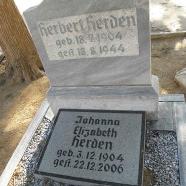 HERDEN Herbert 1904-1944 &amp; Johanna Elizabeth 1904-2006