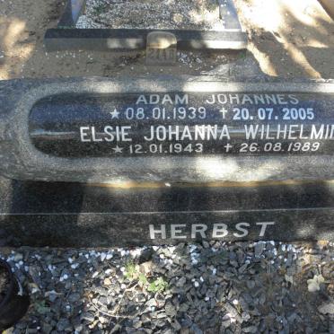 HERBST Adam Johannes 1939-2005 &amp; Elsie Johanna Wilhelmina 1943-1989