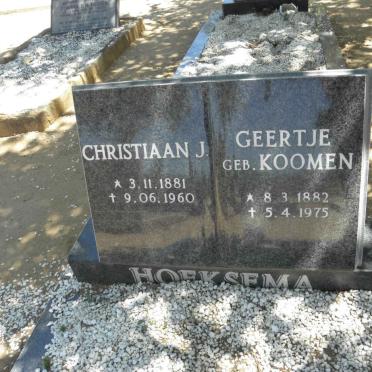 HOEKSEMA Christiaan J. 1881-1960 &amp; Geertje KOOMEN 1882-1975