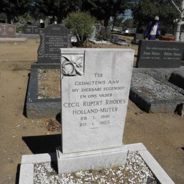 HOLLAND-MUTER Cecil Rupert Rhodes 1891-1953