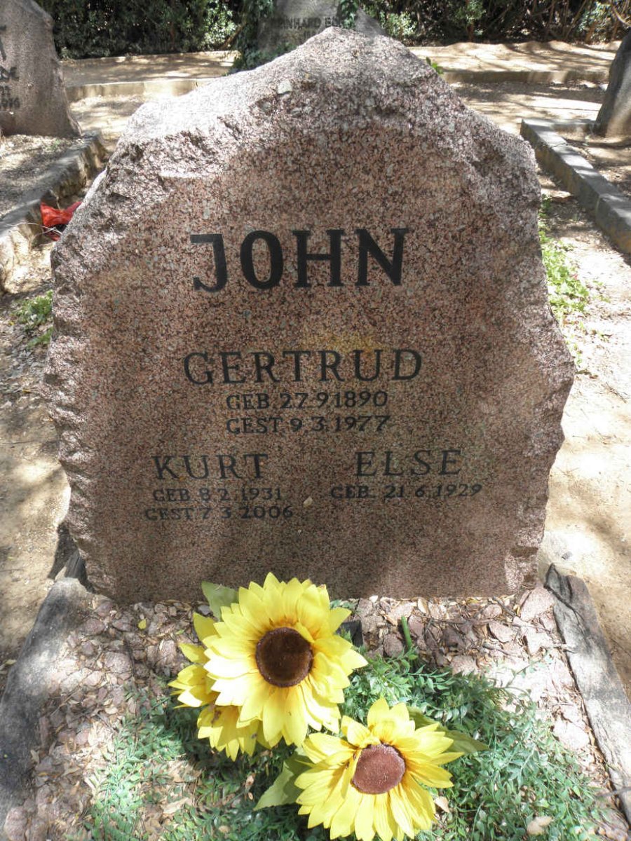 JOHN Gertrud 1890-1977 :: JOHN Kurt 1931-2006 &amp; Else 1929-