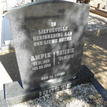 JOOSTE Ampie 1926-1998 &amp; Driekie 1932-