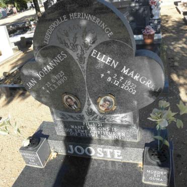 JOOSTE Jan Johannes 1925-1990 &amp; Ellen Margret 1922-2002