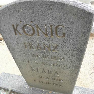 KÖNIG Franz 1882-1976 &amp; Klara 1883-1986